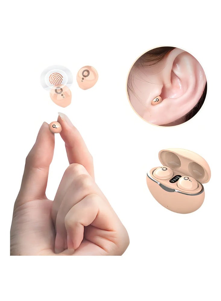 سماعات أذن لون البشرة غير المرئية للنوم – سماعات بلوتوث 5.3 صغيرة، عازلة للضوضاء، تصميم مخصص للنوم على الجانب – مثالية للأذان الصغيرة، الجيم، المكتب والسفر - Image 2